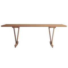 IV Dining Table in Solid White Oak with Trestle Legs 1