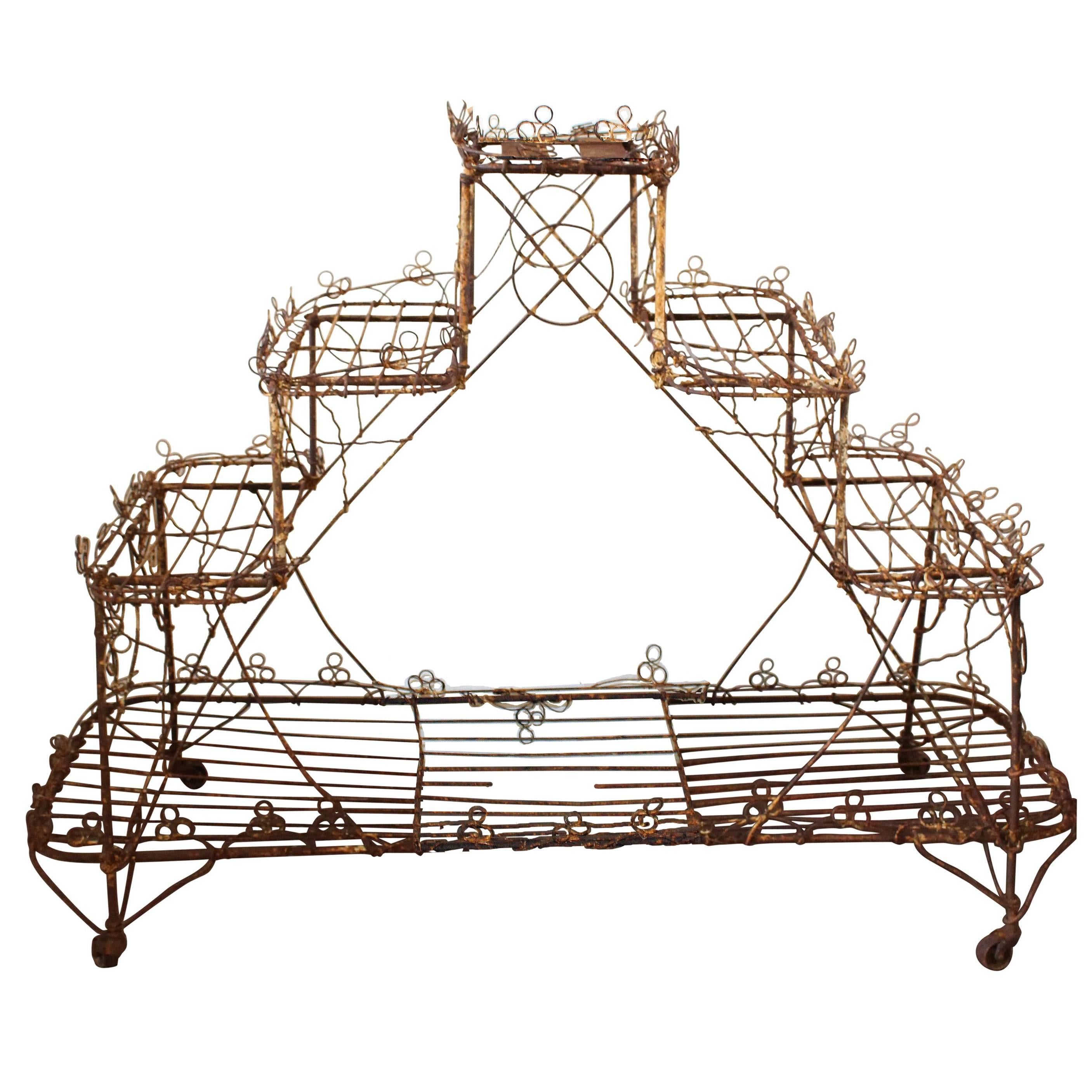 Late Victorian English Wire Plant Stand