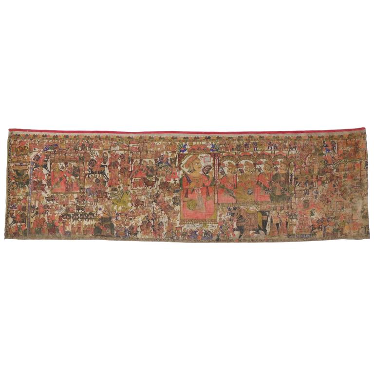 Antique Indian Wall Tapestry For Sale at 1stdibs
