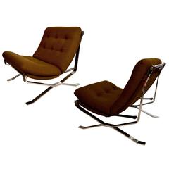 1969 Pair of Ico Parisi Steel Chairs for MiM