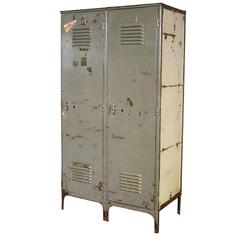 Vintage Pair of Lockers Distressed Set Oversized Steel Metal Storage Gym Sport 12