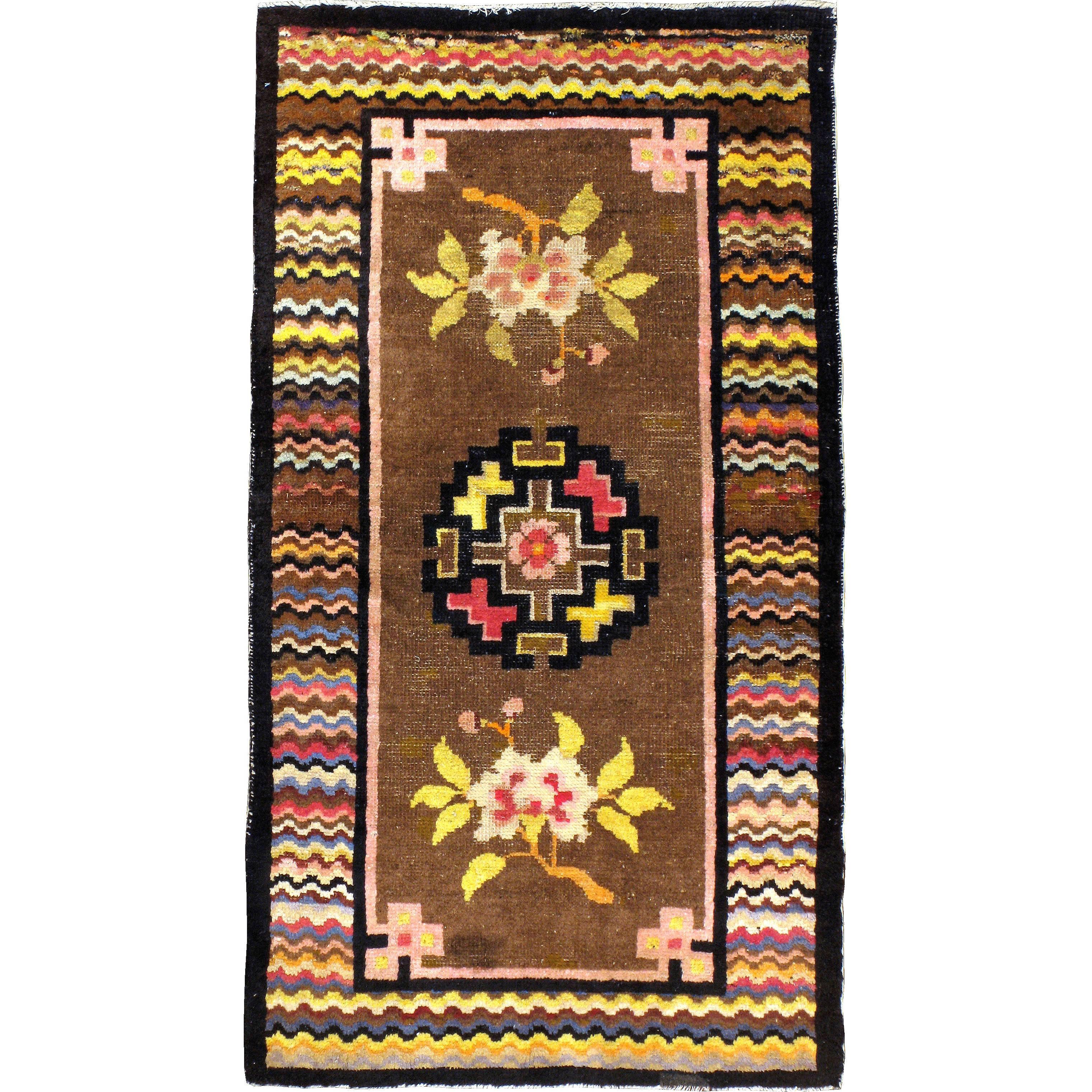 Tapis antique turc ancien de style Khotan