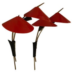 Asian Inspired Wall Sconce At 1stdibs Pr Mid Century Modern Asian Style Br And Red Black Acrylic Wall Sconces