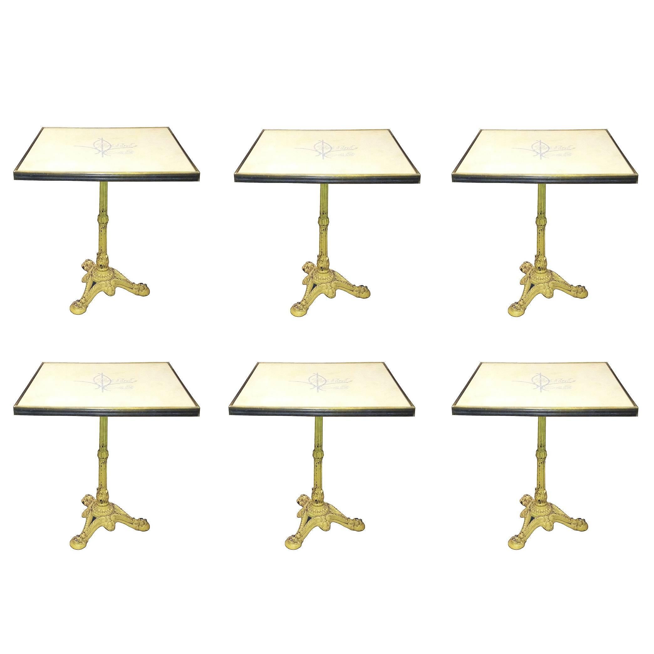 Set of Six French Parisian Bistro Tables from Bristol Cafe