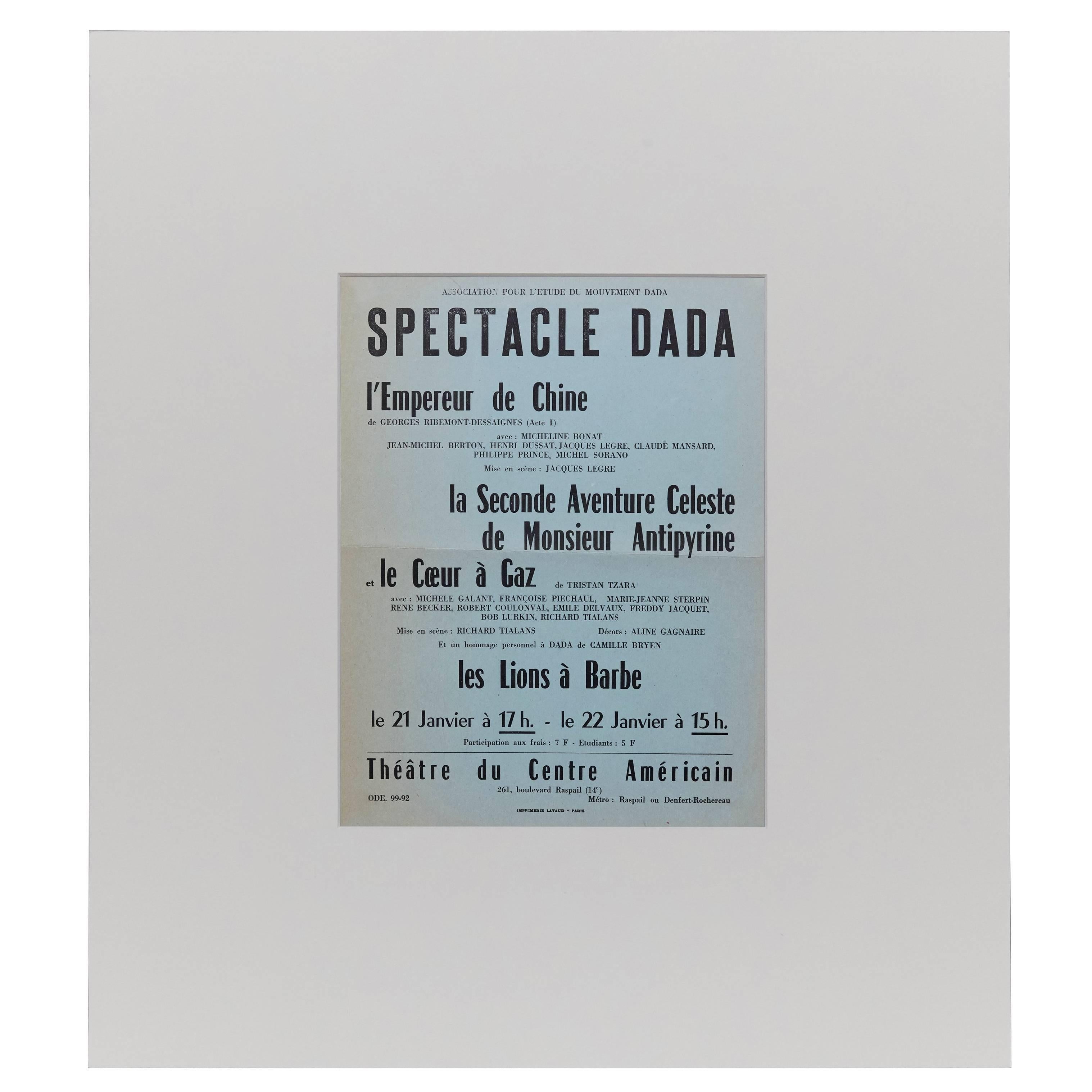 Spectacle Dada Tristan Tzara Ribemont-Dessaignes Coeur a Gaz Bryen, 1960s For Sale