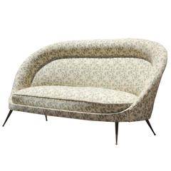 Amazing Italian Mid-Century Sofà Particular Form 1950s 5