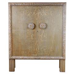 Gustavian Style Highly Detailed Carved Circassian Oak Cabinet, Circa 1920