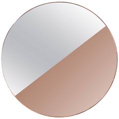 Custom Half Silver Half Apricot Round Mirror with Copper Frame 6