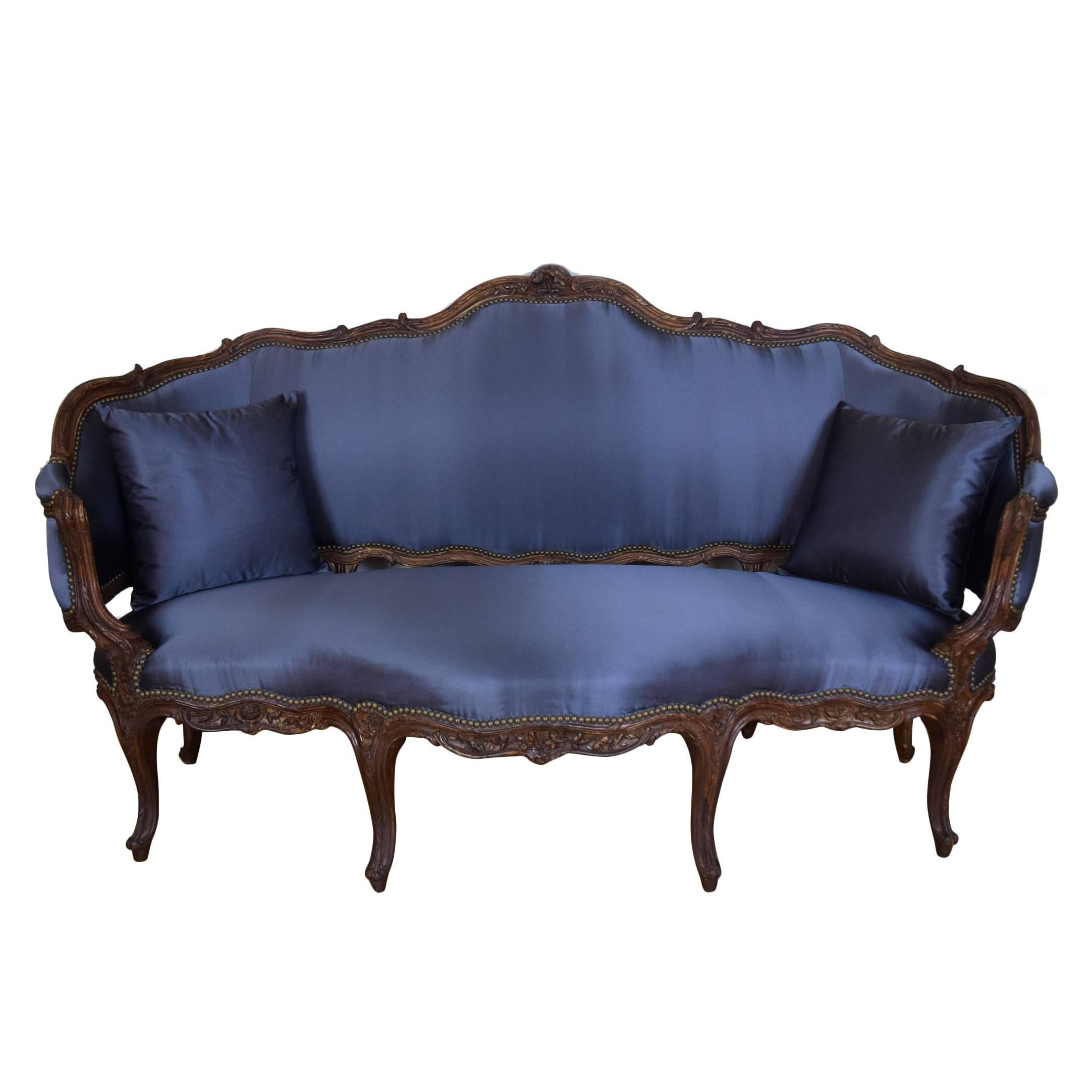 18th Century French Rococo Sofa For Sale