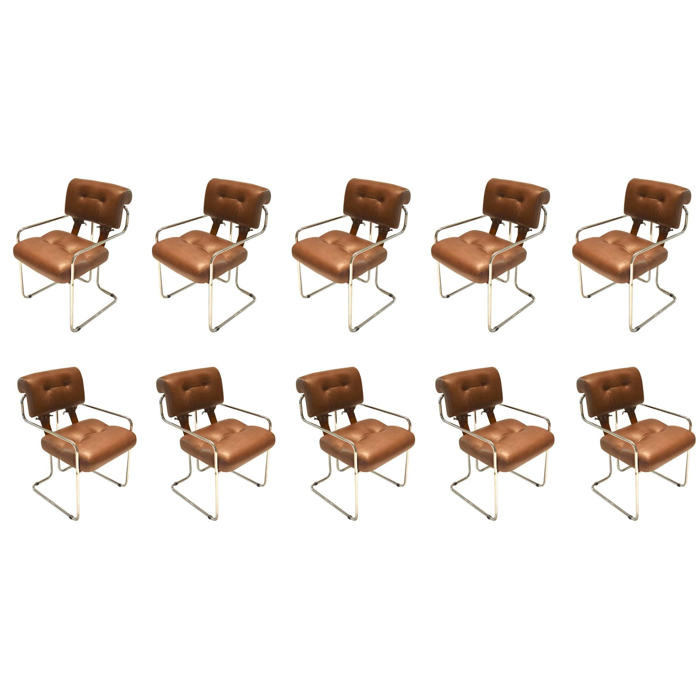 Ten Reupholstered Tucroma Chairs, Guido Faleschini for I4Mariani, Italy