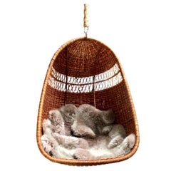 Retro Rattan and Wicker Hanging Chair