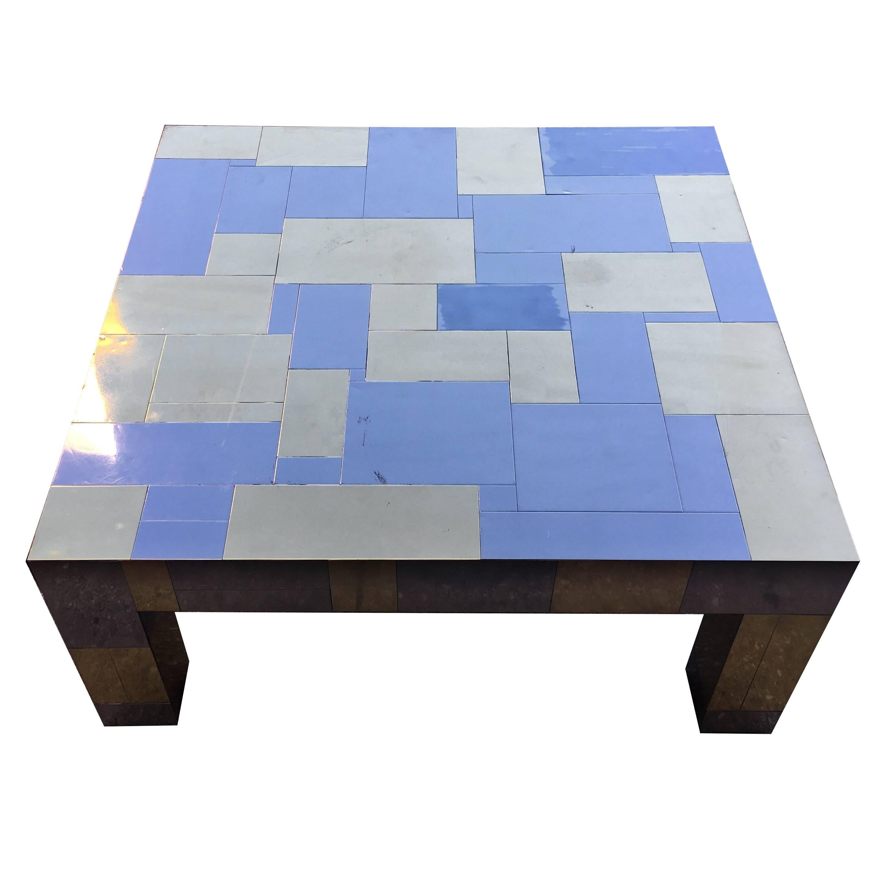 Paul Evans cityscape coffee table for Directional. Patchwork tiles. In good condition with normal surface wear.