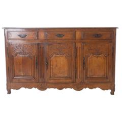 French 19th Century Oak Sunflower Iconography Enfilade