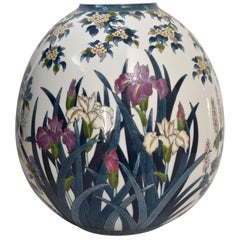 Fujii Katsuma Contemporary Hand-Painted Decorative Large Porcelain Vase