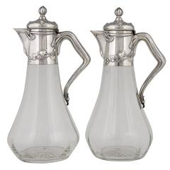 Pair of Art Nouveau German Silver Decanters by Koch & Bergfeld