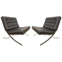 1970s Pair of Barcelona Style Lounge Chairs 12
