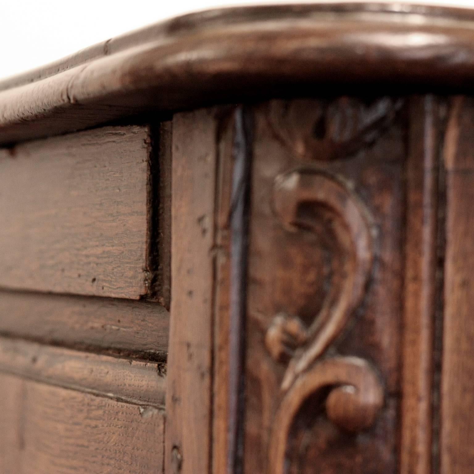 18th Century and Earlier Finely Carved French Oak Buffet, 18th Century