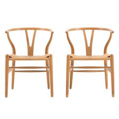 Set of Four Hans J. Wegner Wishbone Chairs 8