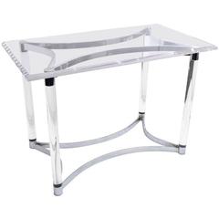 Charles Hollis Jones Lucite and Chrome Console 8
