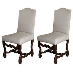 Set of Two Upholstered Louis XIII Chairs, c. 1860