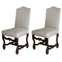 Set of Two Upholstered Louis XIII Chairs, c. 1860 2