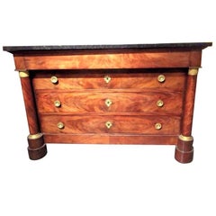 Faded Mahogany French or Italian Empire Chest or Commode