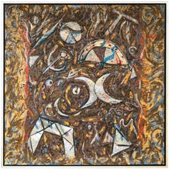 Richard Texier Abstraktes Ölgemälde