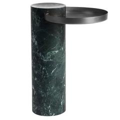 High Salute Coffee Table, Green Marble, Black Tray 8
