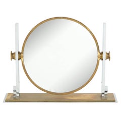Karl Springer Mirror, Brass and Chrome