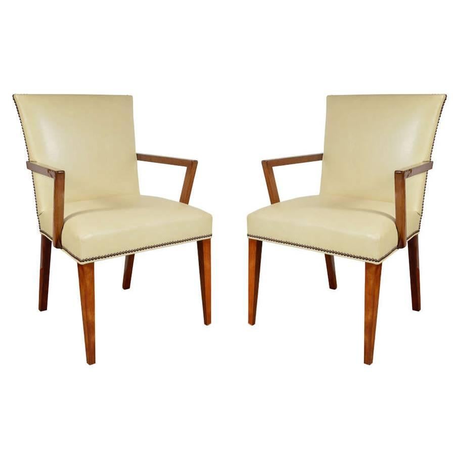 Pair of Mid-Century Modernist Dining Chairs in the Manner of Robsjohn-Gibbings