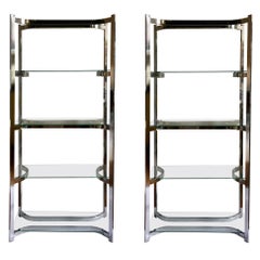 Mid-Century Modern Chrome Etagères, Pair