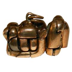 Miguel Berrocal Interactive Bronze Sculptural Pendant, Micro Maria "Opus 121"