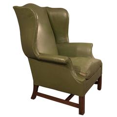 Leather Armchair Large Wing Gentleman's Chair English Victorian, circa 1900 7