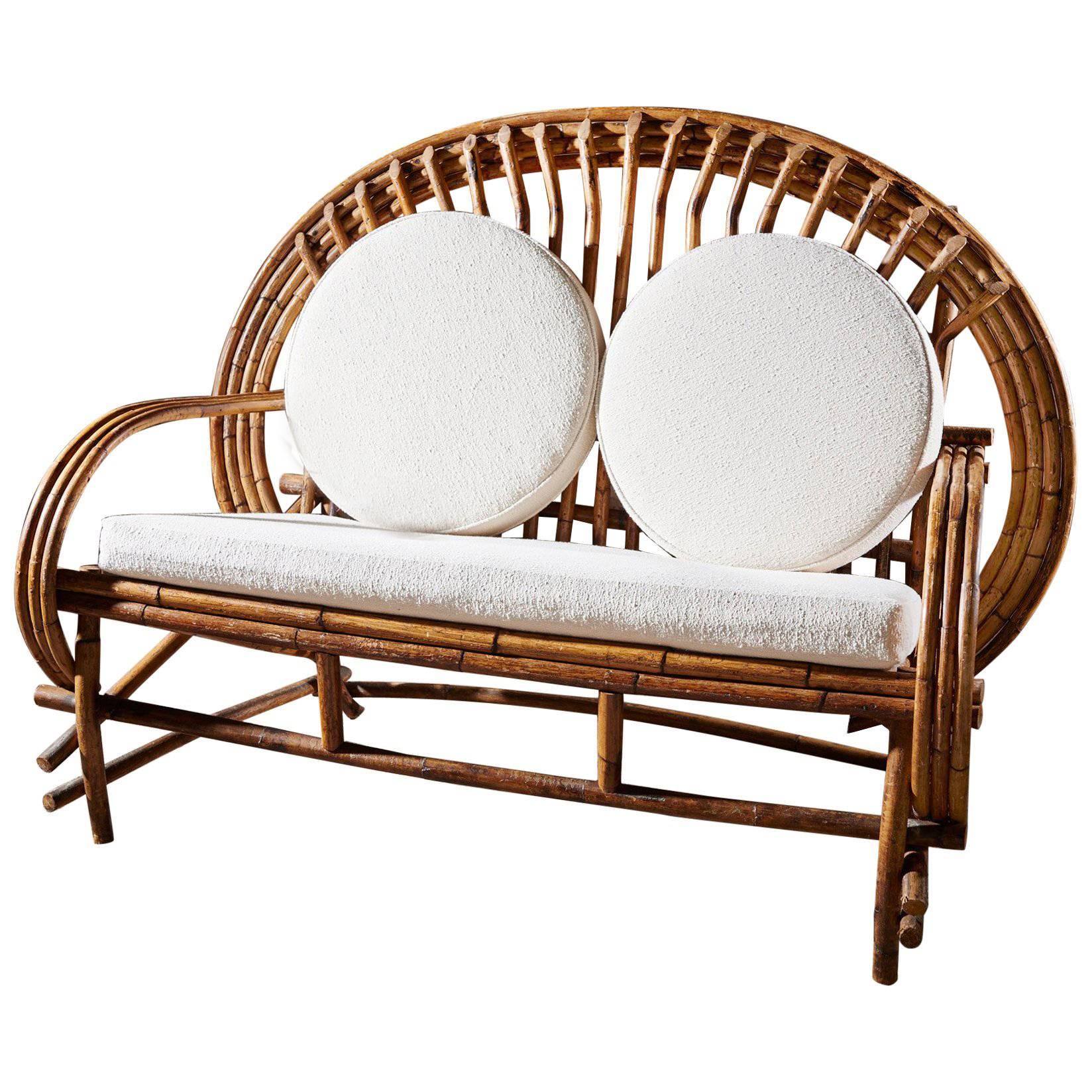 Stunning Mid-Century Bamboo Sofa For Sale