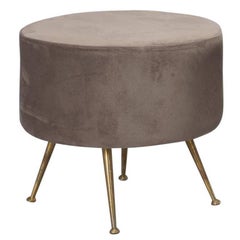 Mid-Century Italian Ponti Style Stool with Brass Legs