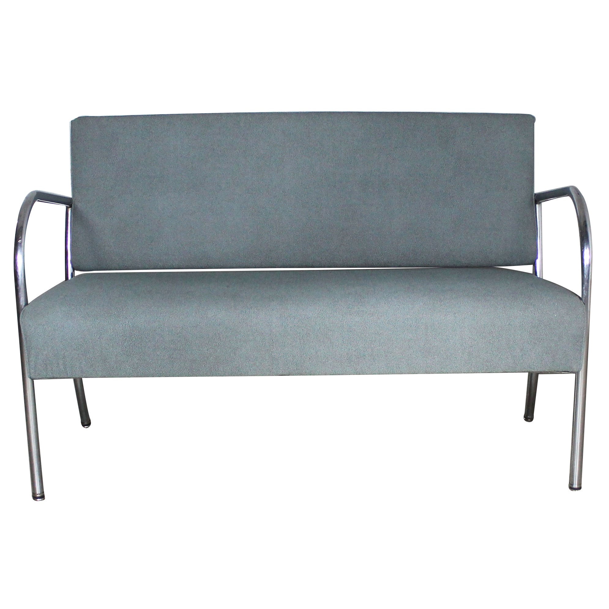 Art Deco Machine Age Streamline Moderne Royal Metal Chrome And Vinyl Art Deco Machine Age Streamline Moderne Royal Metal Chrome And Vinyl Bench Sofa At 1stdibs