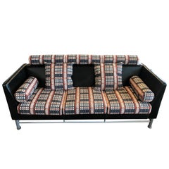 Ettore Sottsass "East Side" Three-Seat Sofa for Knoll in Leather Knoll Mod Plaid 11