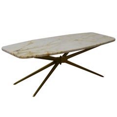 Italian Marble-Top Starburst Coffee Table