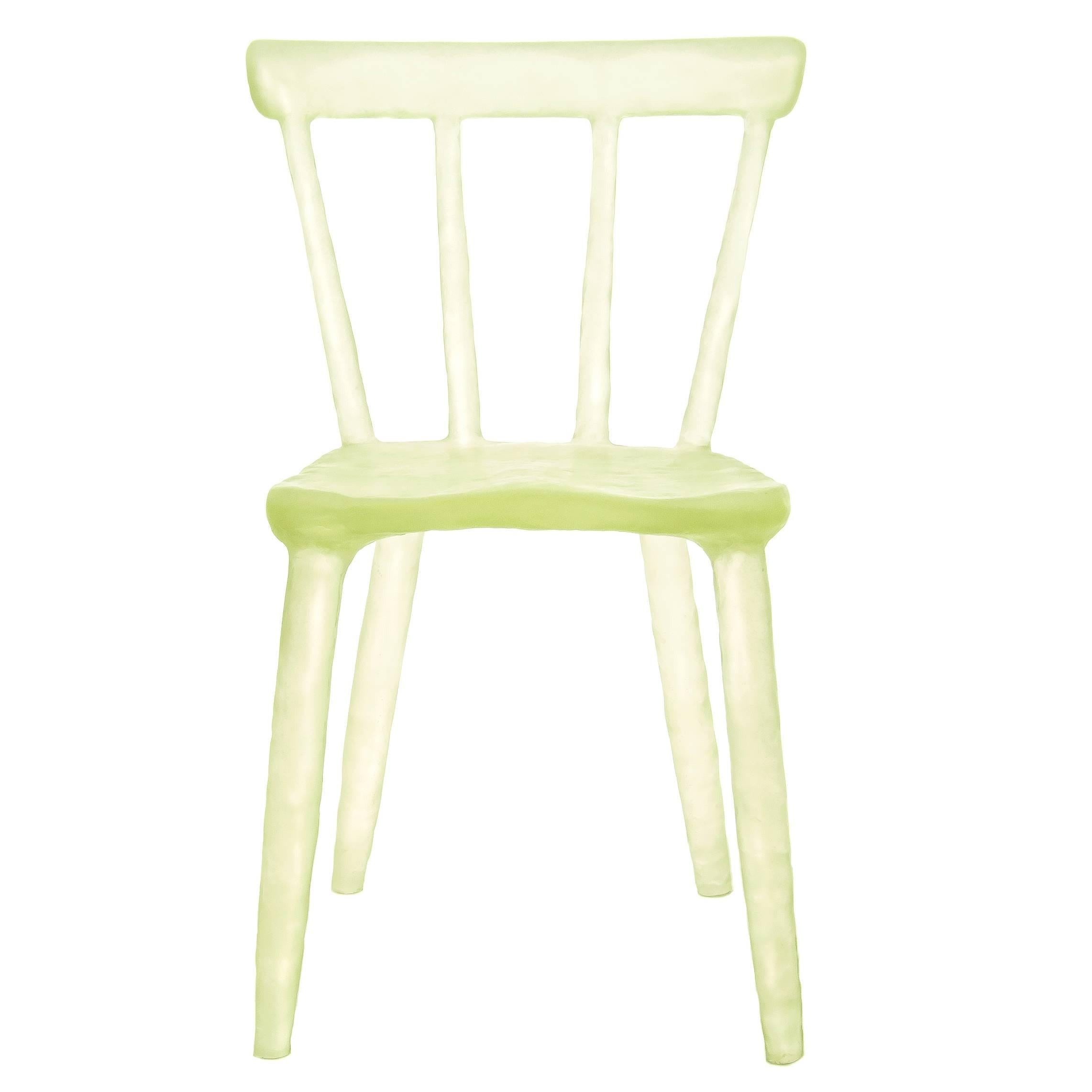 Glow Chair by Kim Markel in Yellow, Handmade from Cast Recycled Resin / Acrylic For Sale