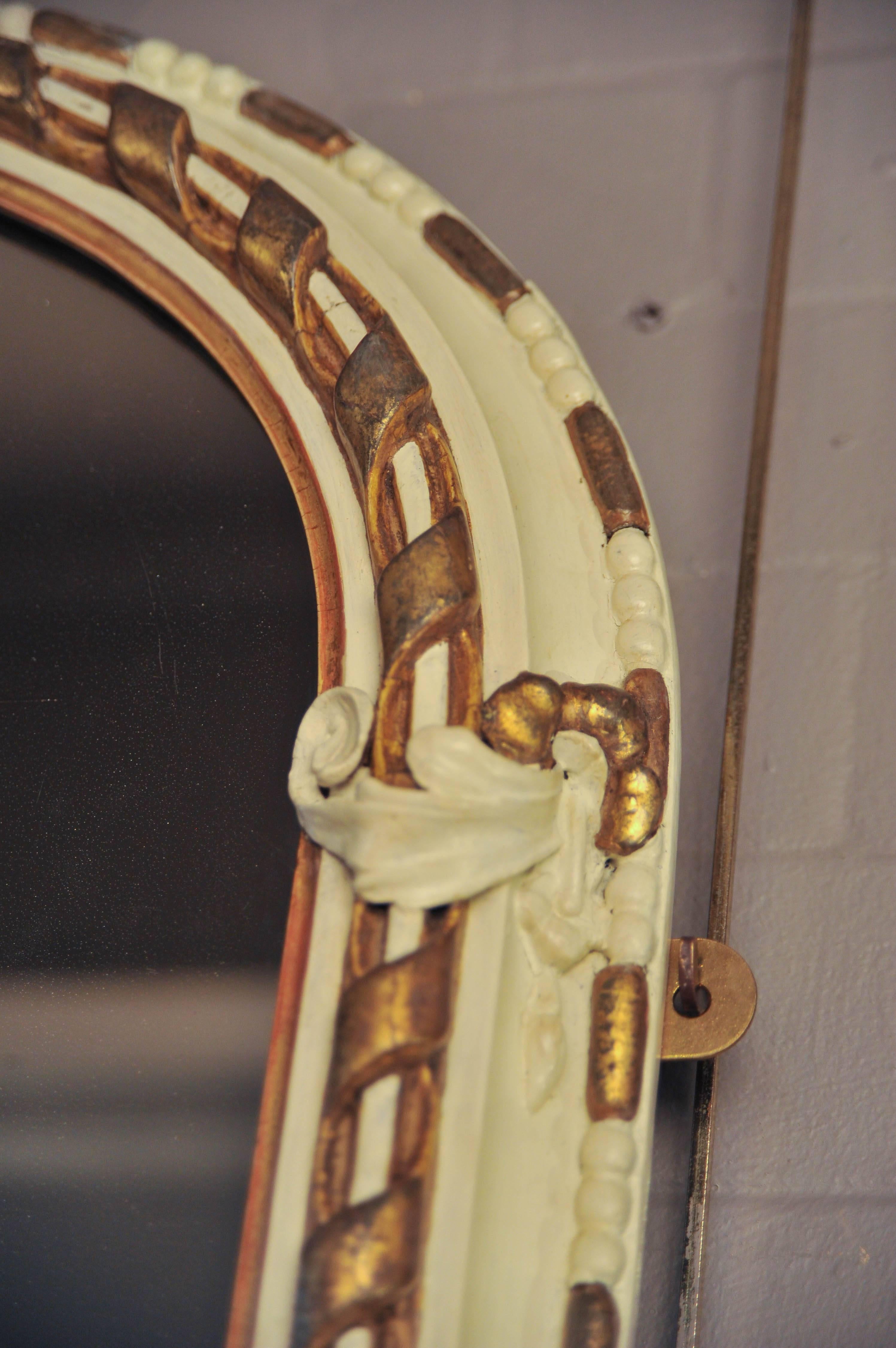 English 19th Century Parcel-Gilt and White Painted Overmantel Mirror 3