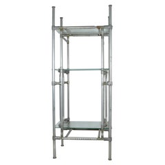 Vintage Tubular Aluminium Industrial Shelving Or Etagere