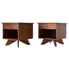 Pair of Nakashima Widdicomb "Origins" Walnut Nightstands