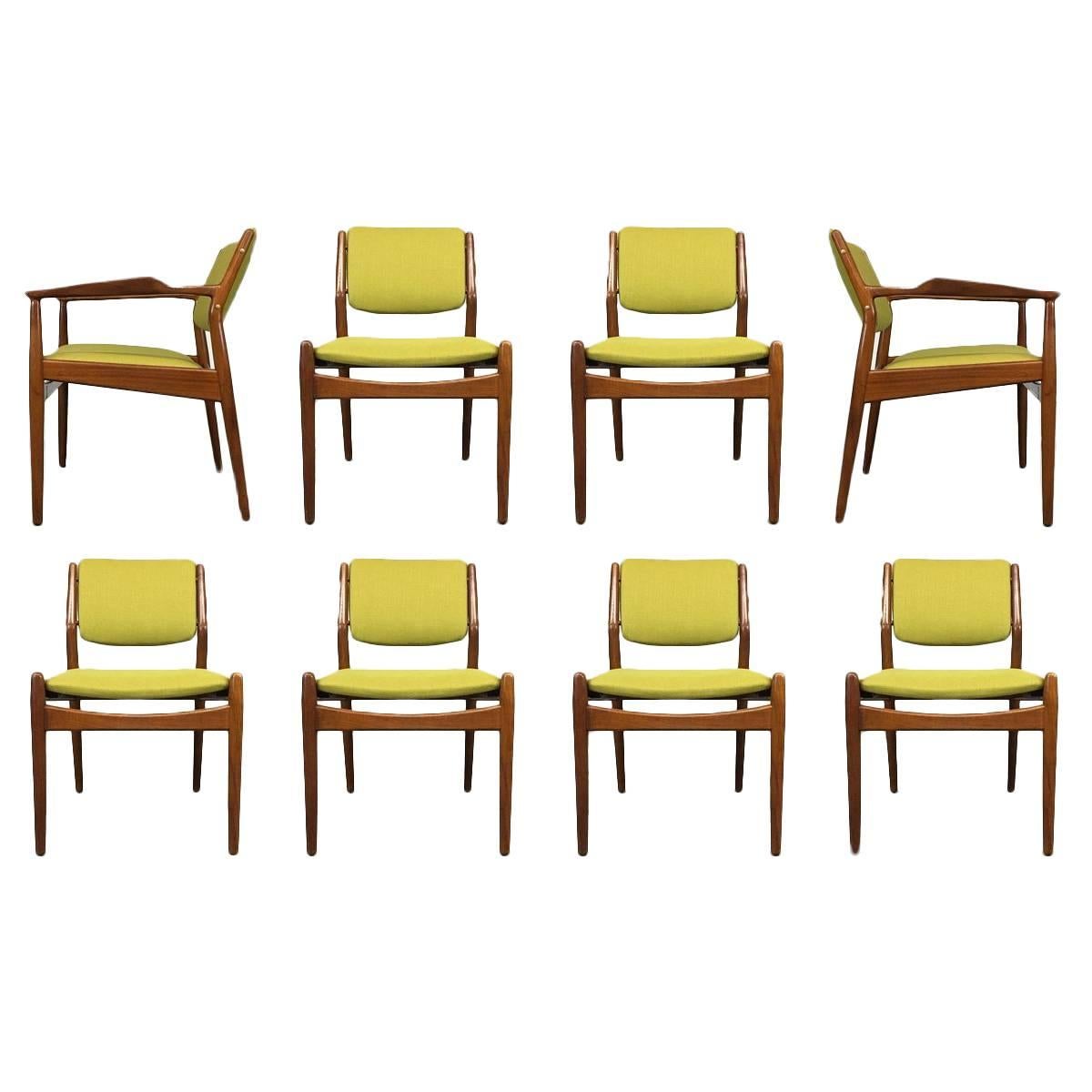 Set of Eight Danish Dining Chairs Designed by Arne Vodder
