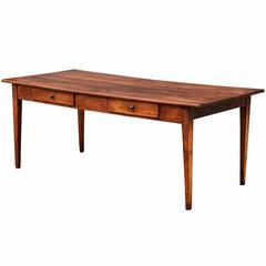 French Farm Table of Cherry with Two Drawers