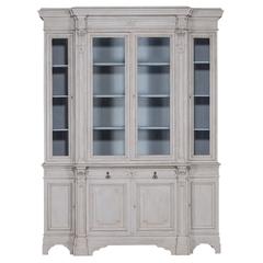 Antique French Painted Oak Bibliothèque Display Cabinet, circa 1875