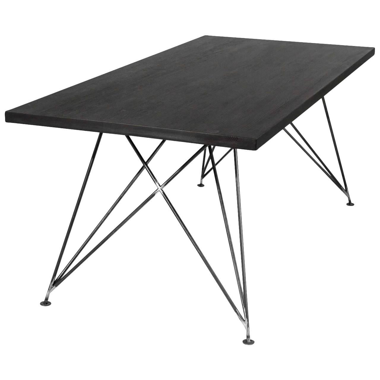 Dining Room Table "MC 02" by Manufacturer WUUD in Oakwood and Steel (250 cm) For Sale