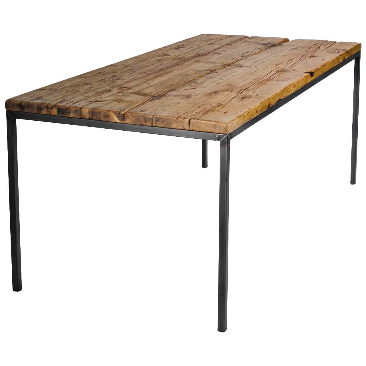 Dining Room Table "NO 01" by Manufacturer WUUD in Spruce Wood and Steel (220 cm) For Sale