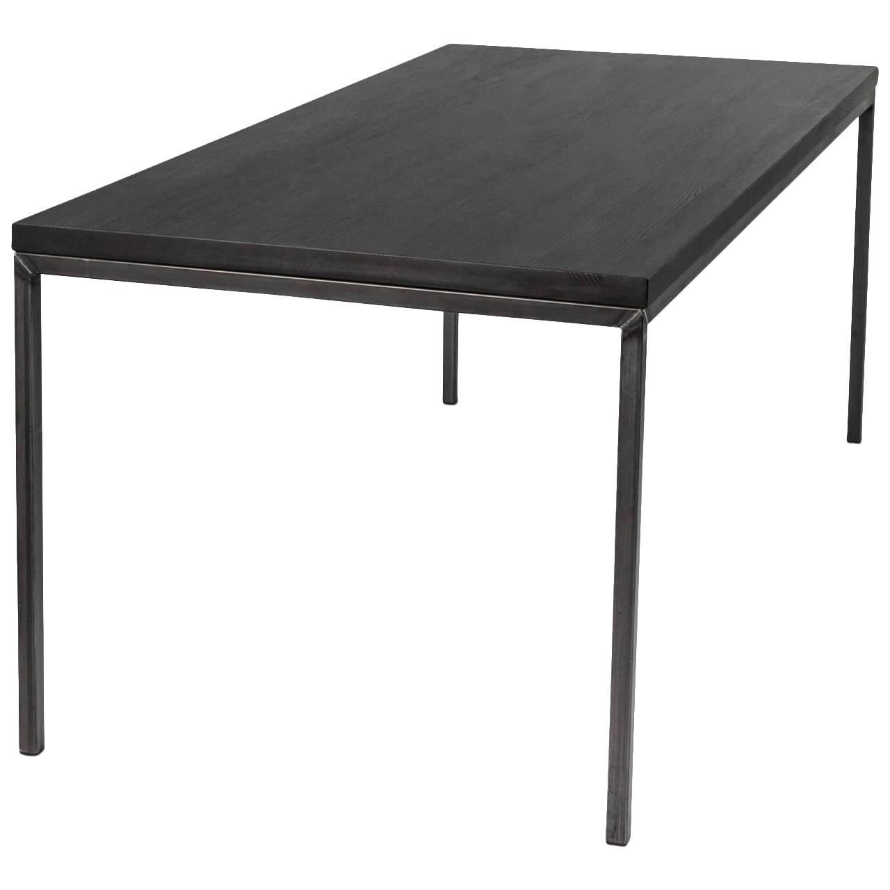 Dining Room Table "NO 02" by Manufacturer WUUD in Oak Wood and Steel (220 cm) For Sale
