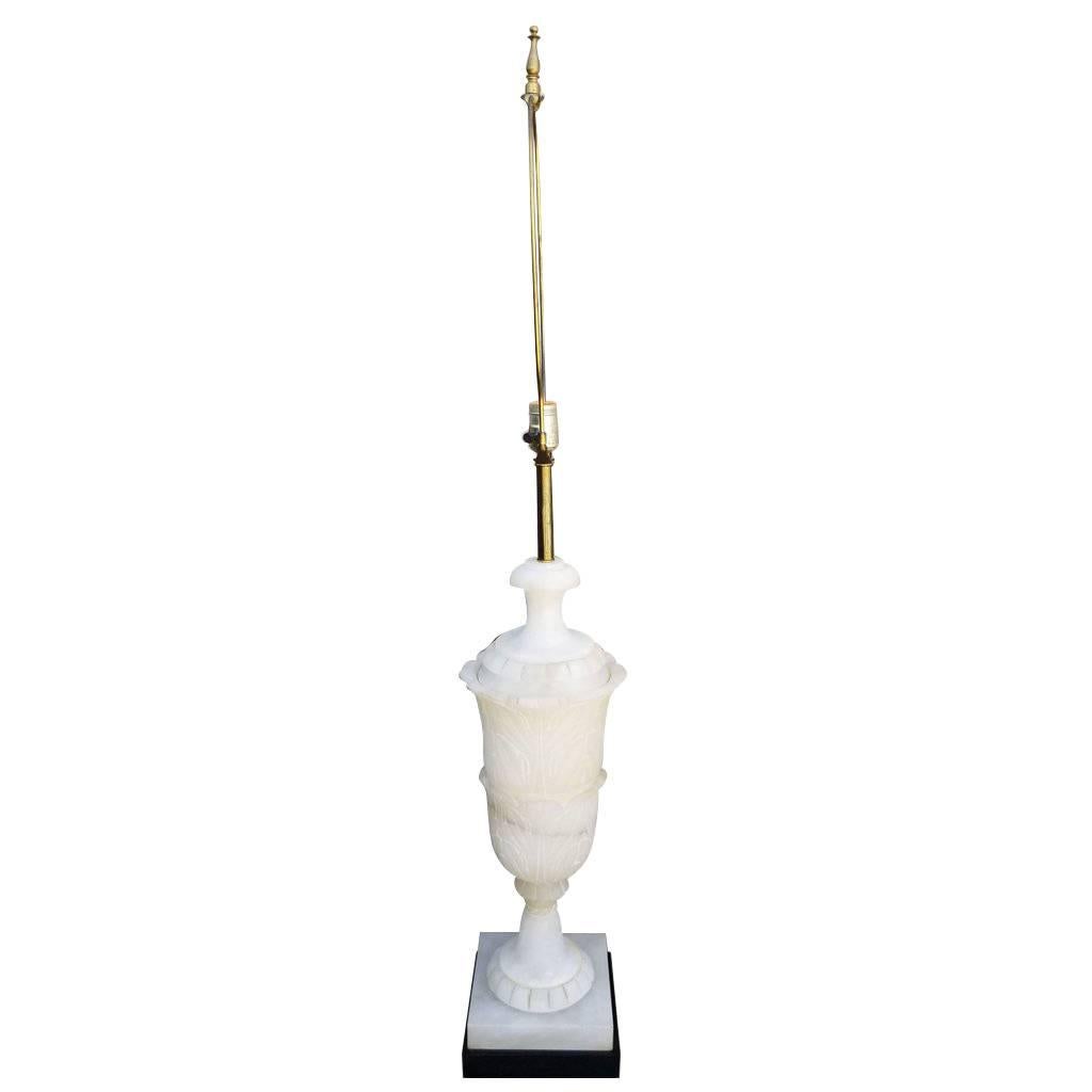 Large-Scale Alabaster Table Lamp For Sale