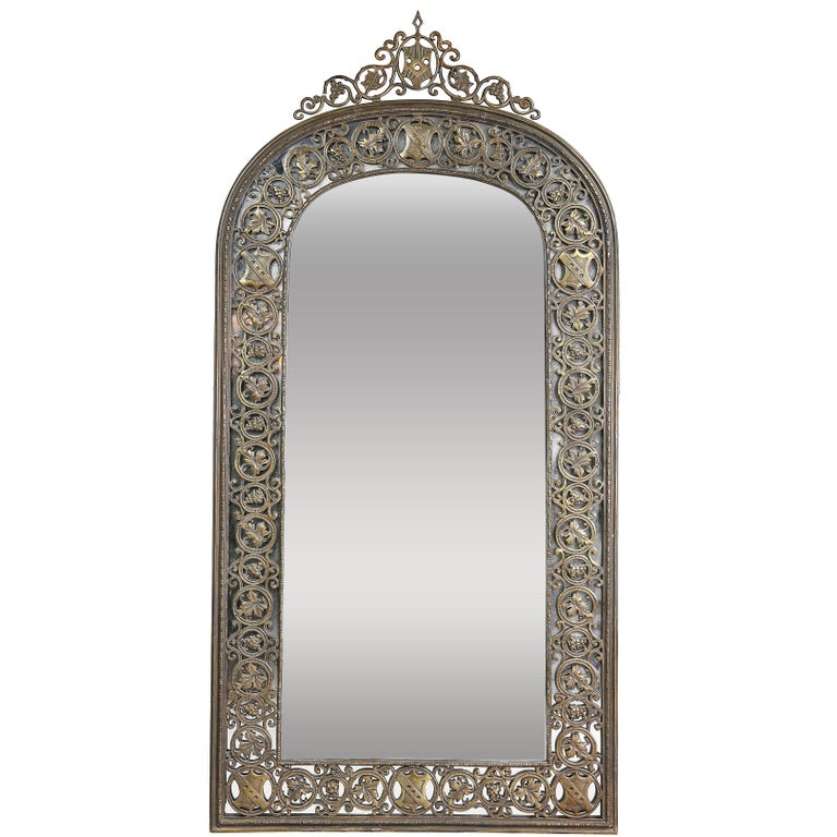 Oscar Bach Cast Bronze Mirror at 1stDibs